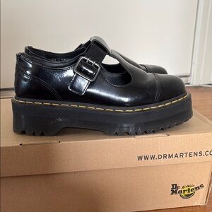 Dr. Martens Black Platform Mary Jane Shoes Bethan
